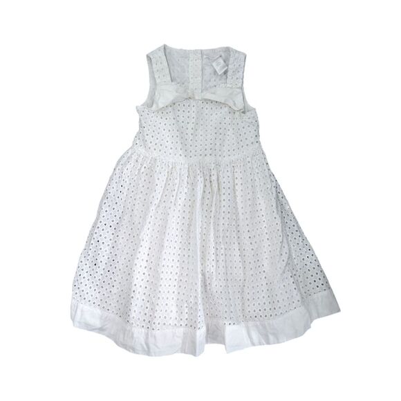 Janie And Jack White Eyelet Lace Kindergarten Graduation Dress Girls Size 5 5T - Picture 1 of 6